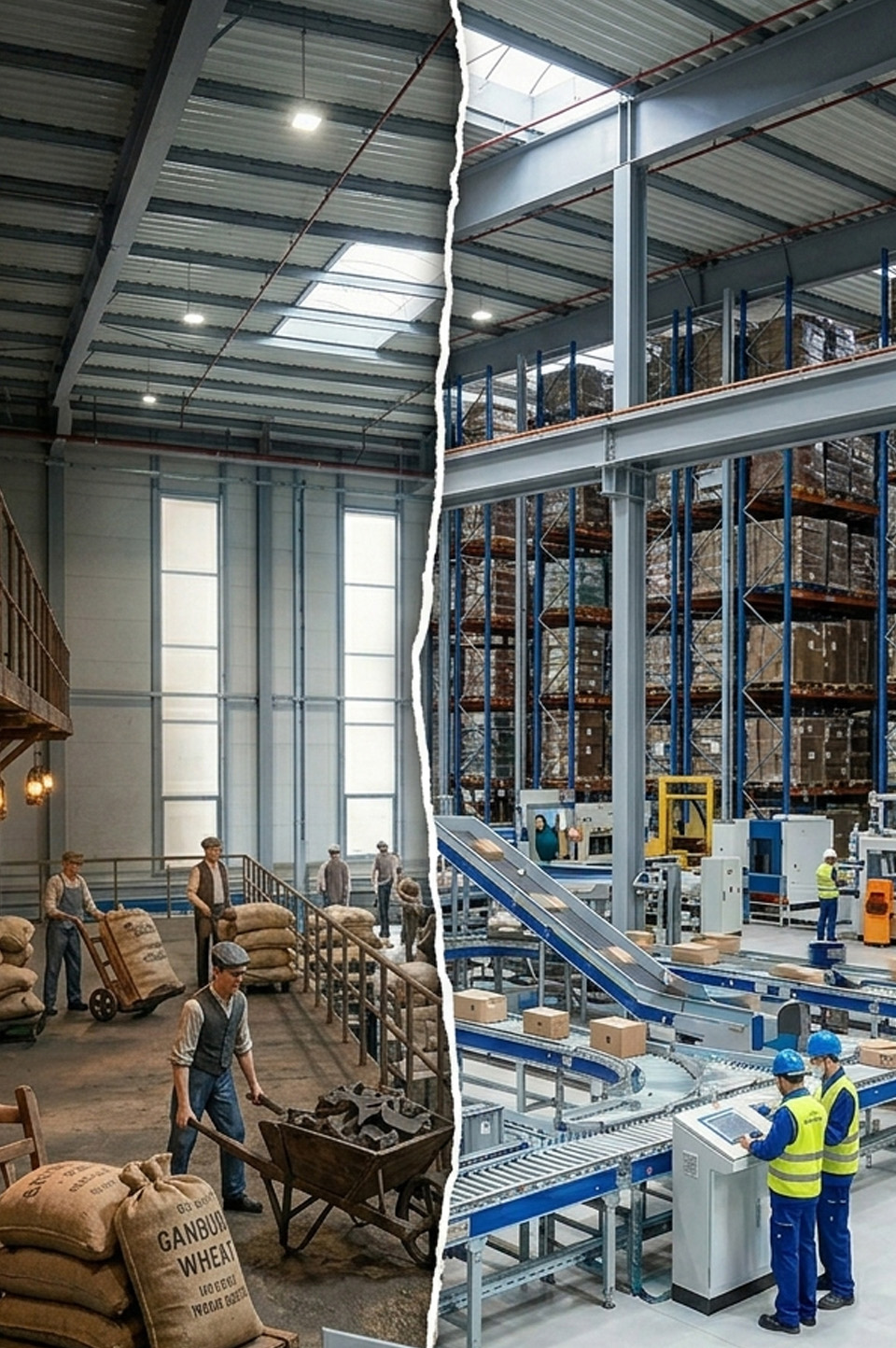 Sistem Conveyor Sebelum ada Vs Setelah Ada