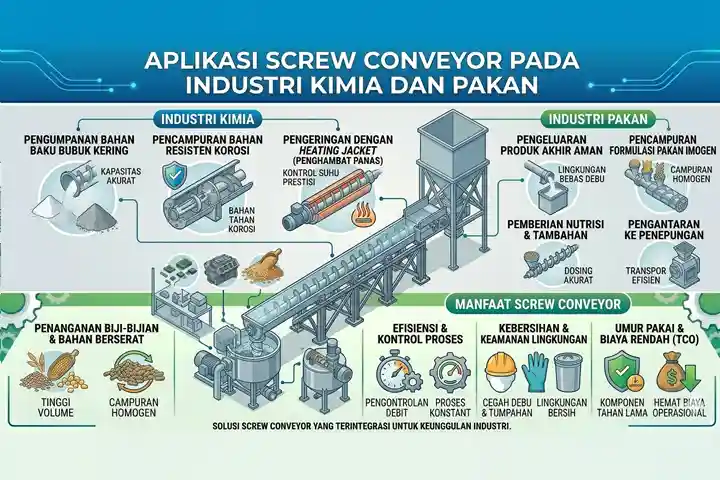 Aplikasi Screw Conveyor pada Industri Kimia dan Pakan