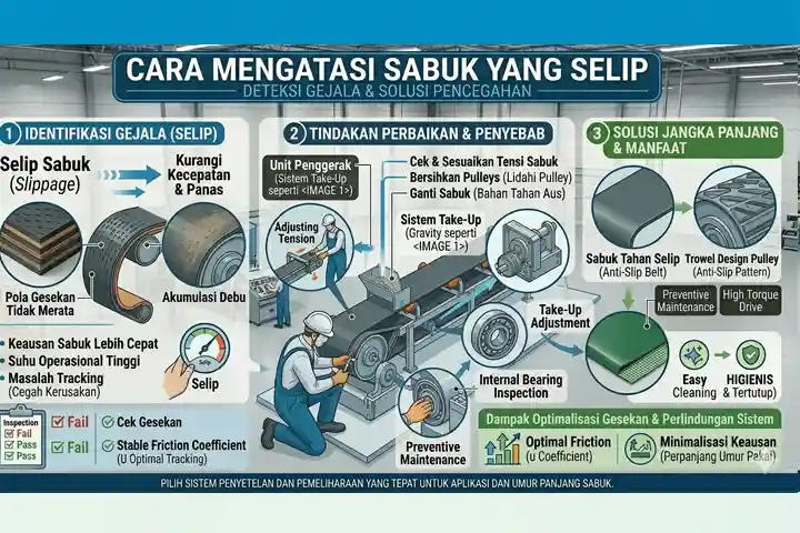 Cara Mengatasi Sabuk conveyor yang Selip