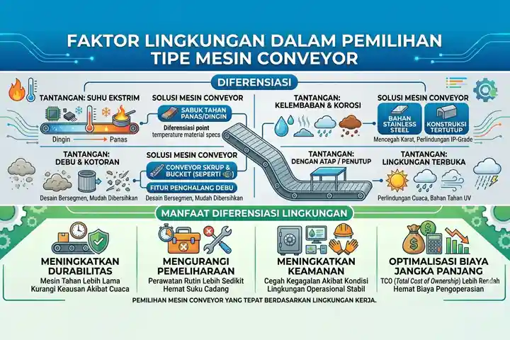 Faktor Lingkungan dalam Pemilihan Tipe Mesin conveyor