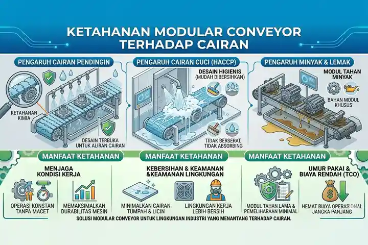Ketahanan Modular Conveyor terhadap Cairan