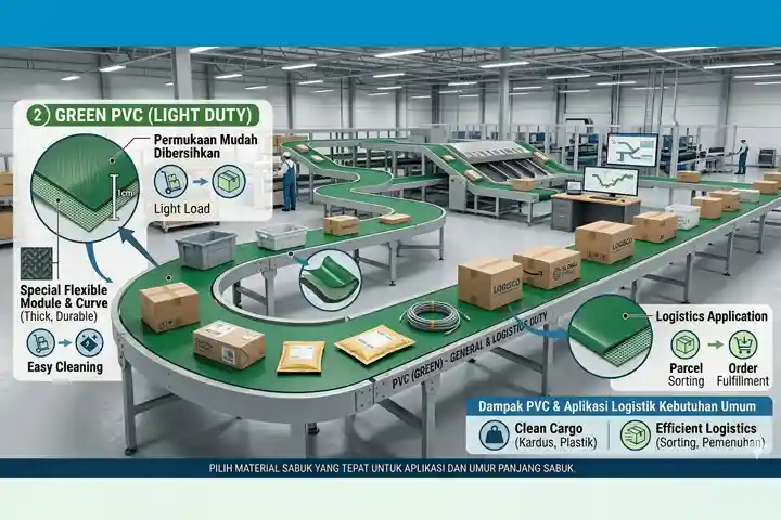 PVC Conveyor Belt untuk Kebutuhan Umum dan Logistik