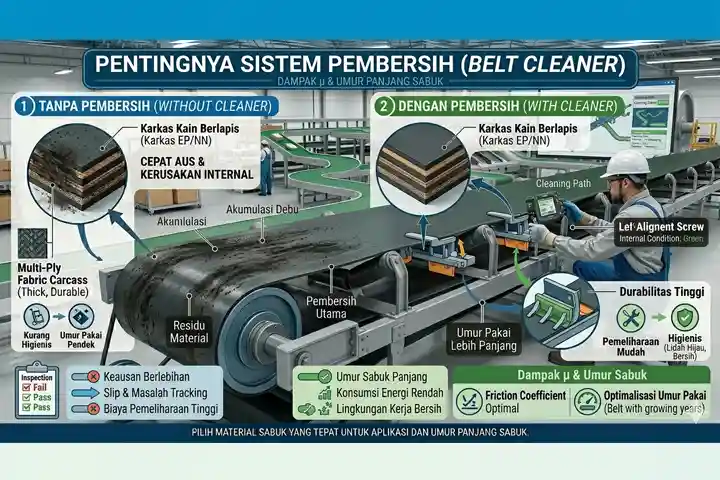 Pentingnya Sistem Pembersih (Belt Cleaner)