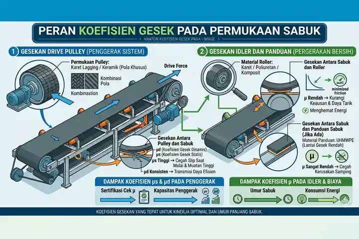 Peran Koefisien Gesek pada Permukaan Sabuk